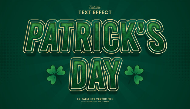 decorative editable st patricks day text effect vector design - Powered by Adobe