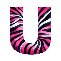 Watercolor Pink Zebra Alphabet