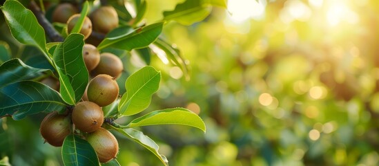 Fresh macadamia nuts are planted on macadamia trees in gardens, with anticipation for the harvest of seed.