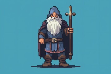 Naklejka premium RPG warrior character for videogames