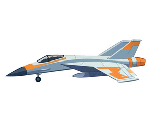 Aviation element of colorful set. Showcasing of the elegance of flight in this avia plane illustration, designed with a charming cartoon style on a serene white backdrop. Vector illustration.