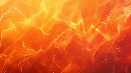 Foto op Canvas Orange background with electric lightning, discharge of energy, the concept of a banner of strength and power © Vadim