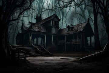 Fototapeta na wymiar beautiful horror house