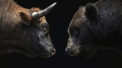Bull and bear. Finance concept.