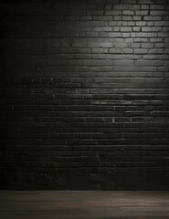 Black brick wall background. Generative AI