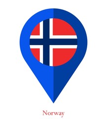 Flag Of Norway, Norway flag, National flag of Norway. map pin flag of Norway.