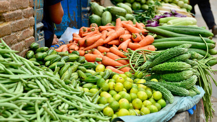 fresh vegetables at the market