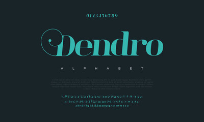 Dendro , luxury modern font alphabetical vector set
 - obrazy, fototapety, plakaty