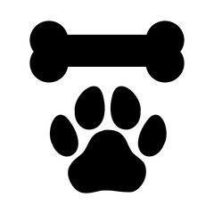 Traces of dogs or cats. bone vector isolated silhouette.