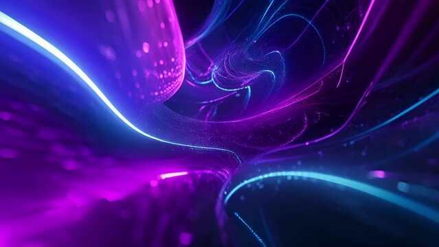 Swirling neon rectangles twirl in an intricate and hypnotizing dance routine.