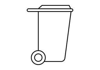 Icono negro de cubo de la basura en fondo blanco.