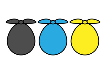 Icono de bolsas de basura de residuos y reciclaje. 