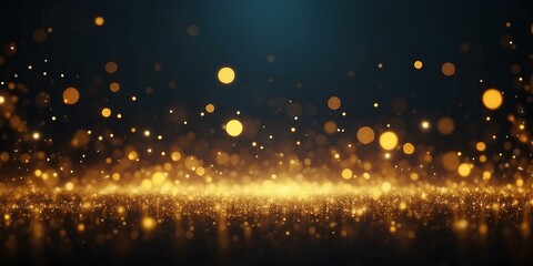 Naklejka premium Yellow Glow Particle Abstract Bokeh Background: Vibrant Light and Texture