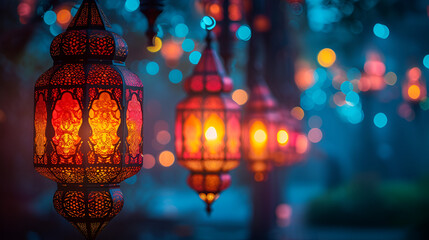 Ramadan 3-5 lanterns background