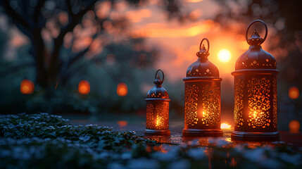 Elegant Ramadan Kareem 3-5 lanterns designs