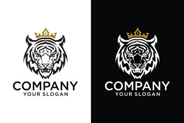 Tiger head silhouette. monochrome vector tiger logo. tiger head vector illustration. Tiger logo