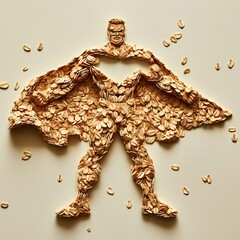 superhero made of oat cereals