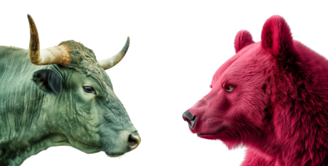 Bull and bear. Finance concept.