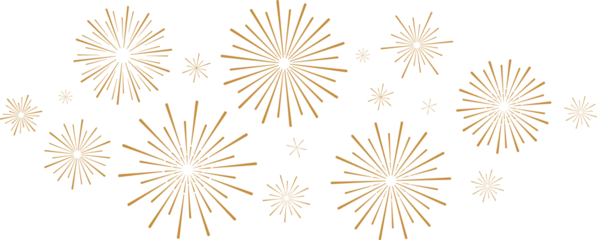 Foto op Aluminium Abstract gold firework vector clip art set, art deco burst shapes, carnival festive holiday decoration element © Kati Moth