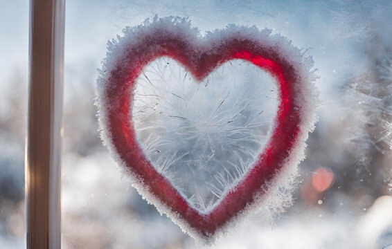 Black soot from the boiler room on white snow a heart is painted on the snow poor ecology
