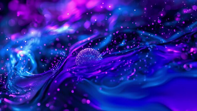 Neon purple and blue particles swirling together creating a hypnotic and otherworldly sight.