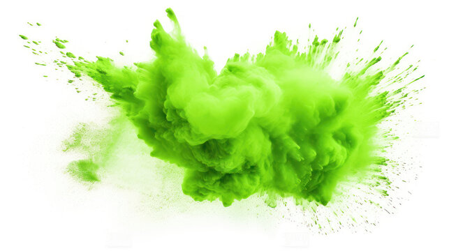 Vibrant green color explosion in abstract cloud pattern