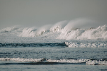 Foamy waves on a stormy sea