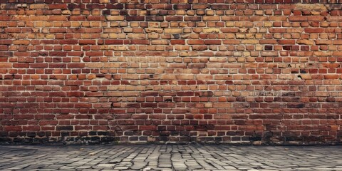 Brick Wall With Brick Floor - obrazy, fototapety, plakaty
