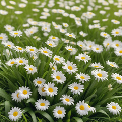 field of daisies, spring Ester background - 726348123