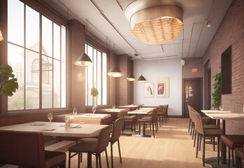 Fototapeta premium Restaurant interior visualization 3d illustrati