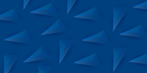 Lots of Dark Blue Triangle and Diamond 3D Shapes Texture - Geometric Mosaic Pattern Background, Vector Template