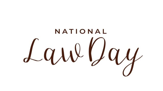 Happy Law Day Typography Animated Text. Great for Law Day Celebrations Around the World. 4k video greeting card. Transparent Background. Lawyer Day