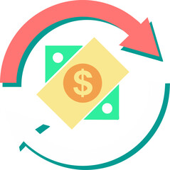 Cash back offer banner, cash back icon design