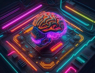 AI with artificial intelligence concept background