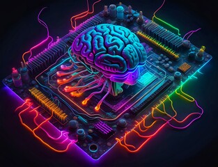 AI with artificial intelligence concept background