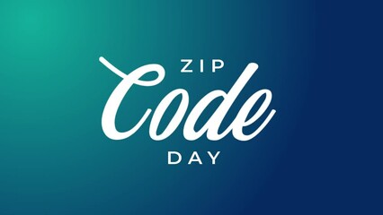 ZIP Code Day Handwritten Animated Text. Great for Celebrations, lettering with alpha or transparent background, for banner, social media feed wallpaper stories
