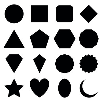 Set of shapes vectors black colour