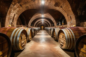 An underground wine cellar offering exclusive tastings, vineyard tours, and wine-making workshops