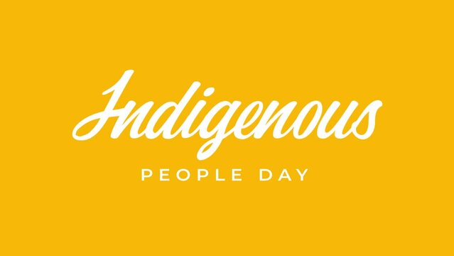 National Indigenous Peoples Day Handwritten Animated Text. Great for Holiday Celebrations, lettering with alpha or transparent background, for banner, social media feed wallpaper stories