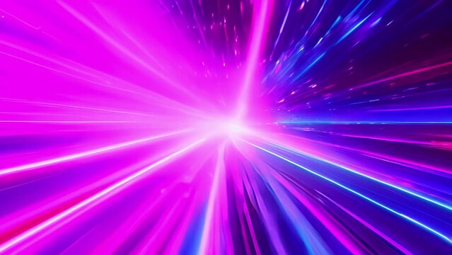 Like a time traveler speeding through parallel dimensions the neon lights blur together in a colorful frenzy.