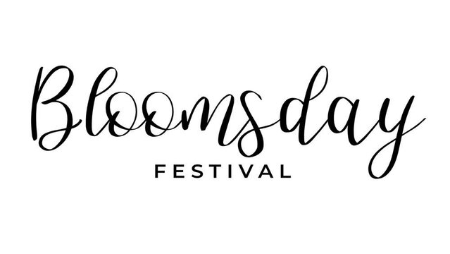 bloomsday festival animated text. 4k video greeting card. gift card. alpha channel.