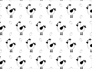 Seamless pattern with chicken. Package design. Funny character.