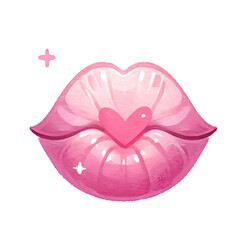 watercolor Kissing lips. , Valentine's Day, illustration, element, Graphic Elements, design element. Icon design