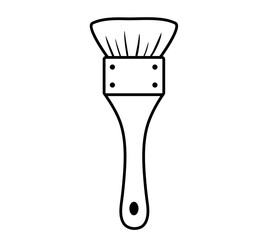 Paintbrush doodle icon. Working tool. Construction and Manufacturing vector black sketch