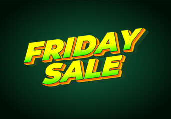 Naklejka na ściany i meble Friday sale. Text effect in 3D look with eye catching color
