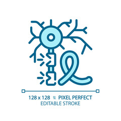 Multiple sclerosis light blue icon. Neurology disorder. Cognitive development, medical condition. RGB color sign. Simple design. Web symbol. Contour line. Flat illustration. Isolated object