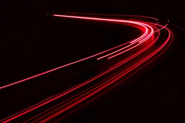 Fototapete Autobahn in der Nacht lights of cars driving at night. long exposure