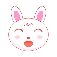 Vector cute Kawai rabbits hares. Little Cute Bunny Heads. Easter Rabbit Faces. Cartoon Animals Vector Illustration. Baby Shower Poster Design. Cartoon Kawaii Animal Vector illustration.