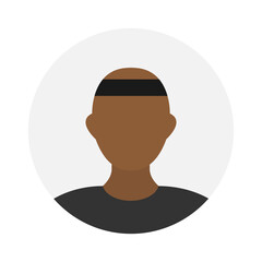 Empty face icon avatar with black bandage. Vector illustration.