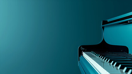 Simple and minimalistic piano background with_solid color background